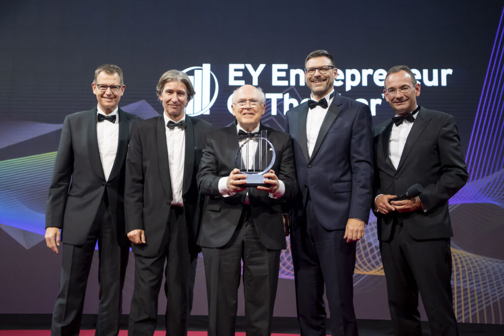 EY Entrepreneur 2024 – (v.l.) A. Rast, A. Lampl, H. List, G. Reimoser, E. Lehner (Foto: EY / Point of Fiew)